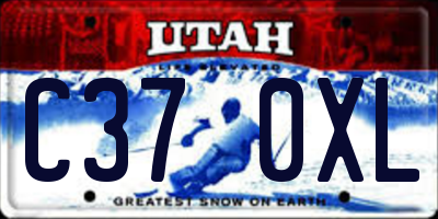 UT license plate C370XL