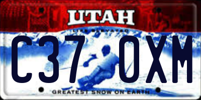 UT license plate C370XM
