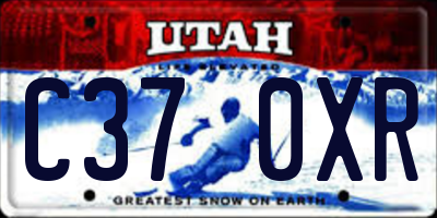 UT license plate C370XR