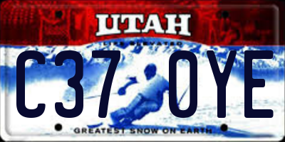 UT license plate C370YE