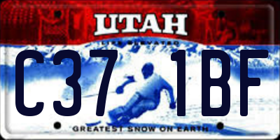 UT license plate C371BF