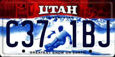 UT license plate C371BJ