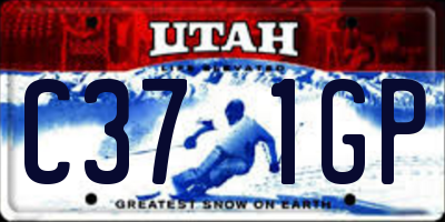 UT license plate C371GP