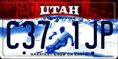 UT license plate C371JP