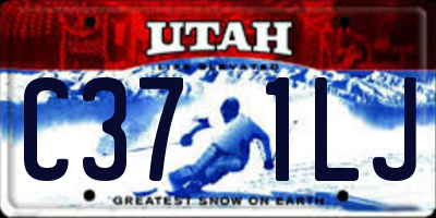 UT license plate C371LJ