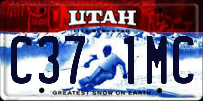 UT license plate C371MC