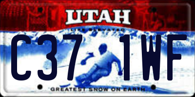 UT license plate C371WF