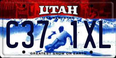 UT license plate C371XL