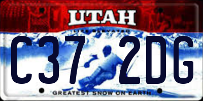 UT license plate C372DG
