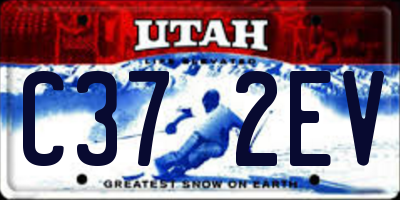 UT license plate C372EV