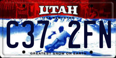 UT license plate C372FN