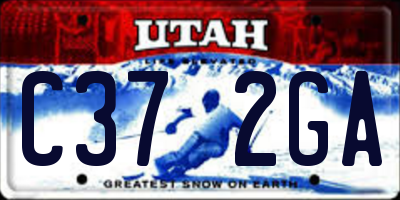 UT license plate C372GA