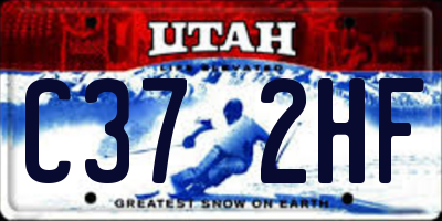 UT license plate C372HF