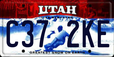 UT license plate C372KE