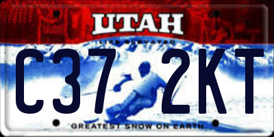 UT license plate C372KT