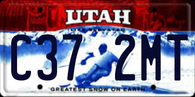UT license plate C372MT