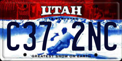 UT license plate C372NC