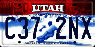 UT license plate C372NX