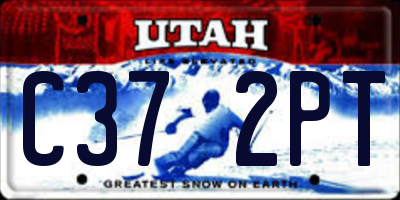 UT license plate C372PT