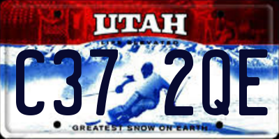 UT license plate C372QE