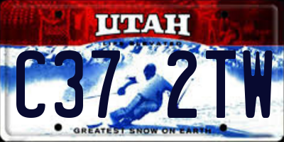 UT license plate C372TW