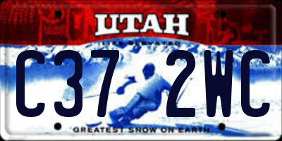 UT license plate C372WC