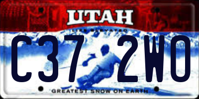 UT license plate C372WO