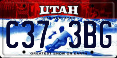 UT license plate C373BG