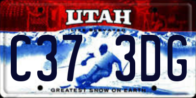 UT license plate C373DG