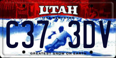 UT license plate C373DV