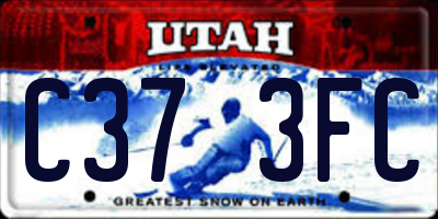 UT license plate C373FC