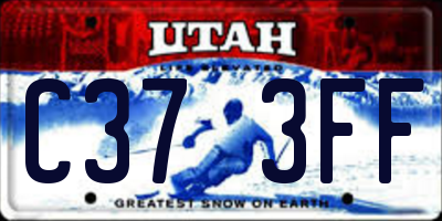 UT license plate C373FF