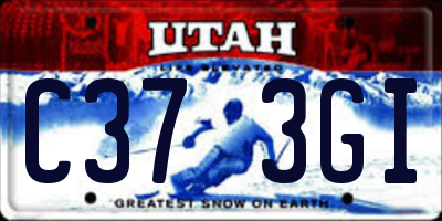 UT license plate C373GI