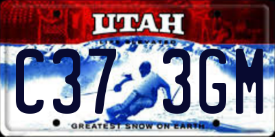 UT license plate C373GM