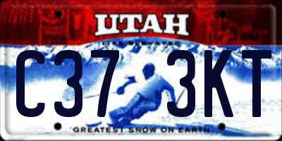 UT license plate C373KT