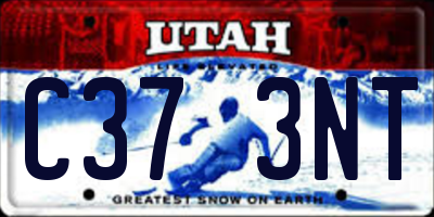 UT license plate C373NT