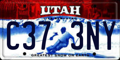 UT license plate C373NY