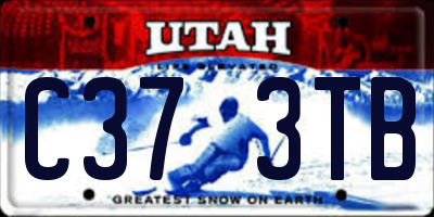 UT license plate C373TB