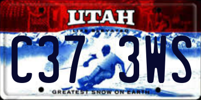 UT license plate C373WS