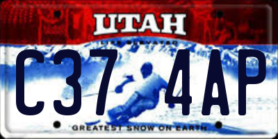 UT license plate C374AP
