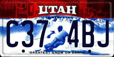 UT license plate C374BJ