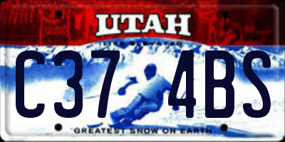 UT license plate C374BS