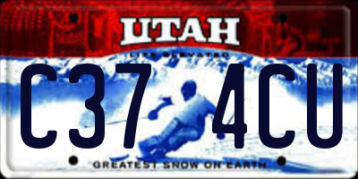 UT license plate C374CU