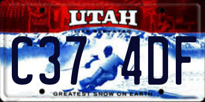 UT license plate C374DF