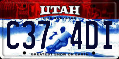 UT license plate C374DI