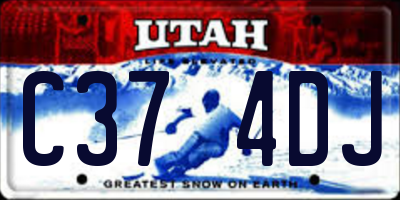 UT license plate C374DJ
