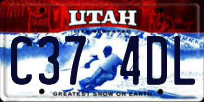 UT license plate C374DL