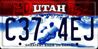 UT license plate C374EJ