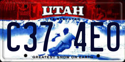 UT license plate C374EO