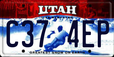 UT license plate C374EP
